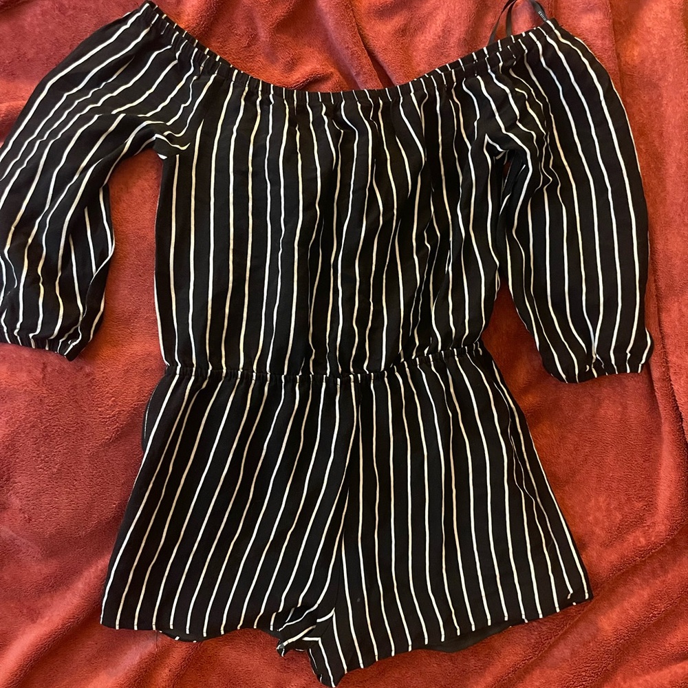 Pinstripe Romper!